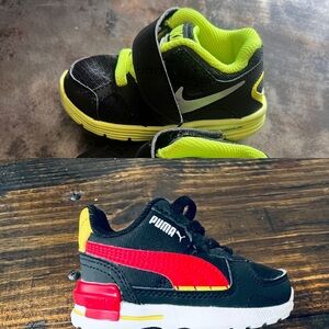 2 Pairs Puma and Nike Sneakers 3.5 and 4
